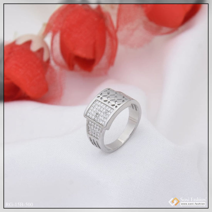 92.5 sterling silver with diamond extraordinary design ring