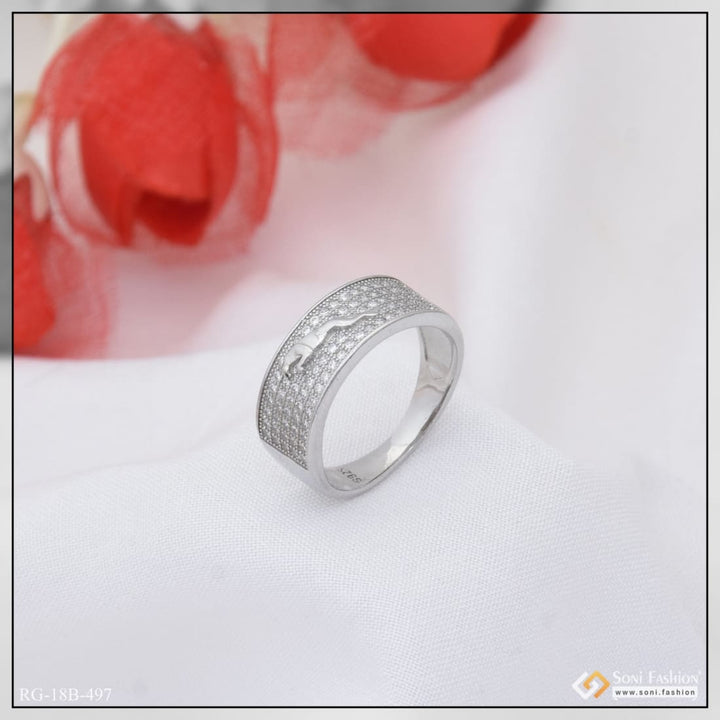 92.5 Sterling Silver With Diamond Finely Detailed Design