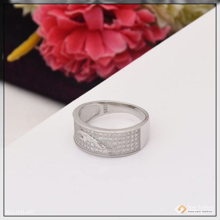 92.5 Sterling Silver With Diamond Finely Detailed Design