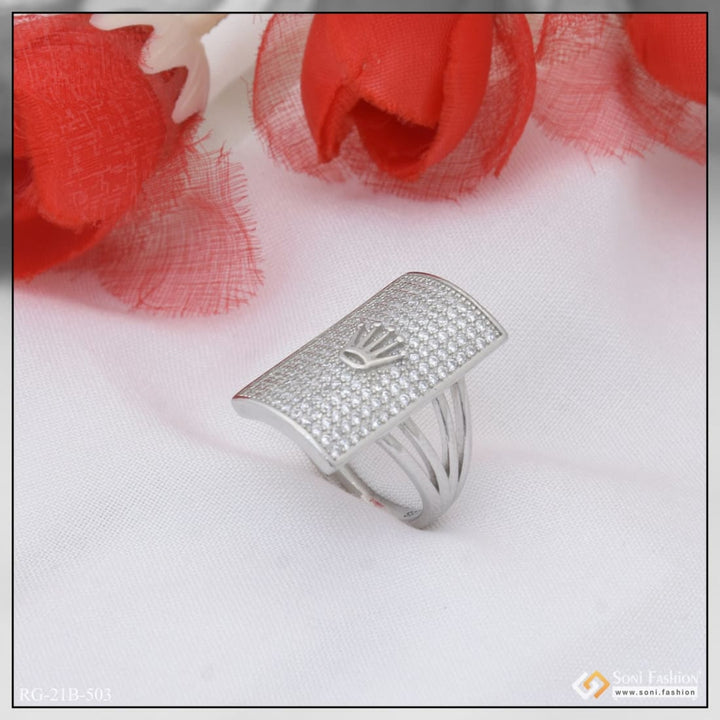 92.5 sterling silver with diamond sophisticated design ring