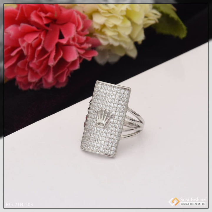 92.5 sterling silver with diamond sophisticated design ring