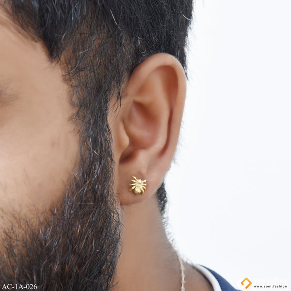 Golden Spider Design Surgical Steel Stud Earring for Men - Style A026