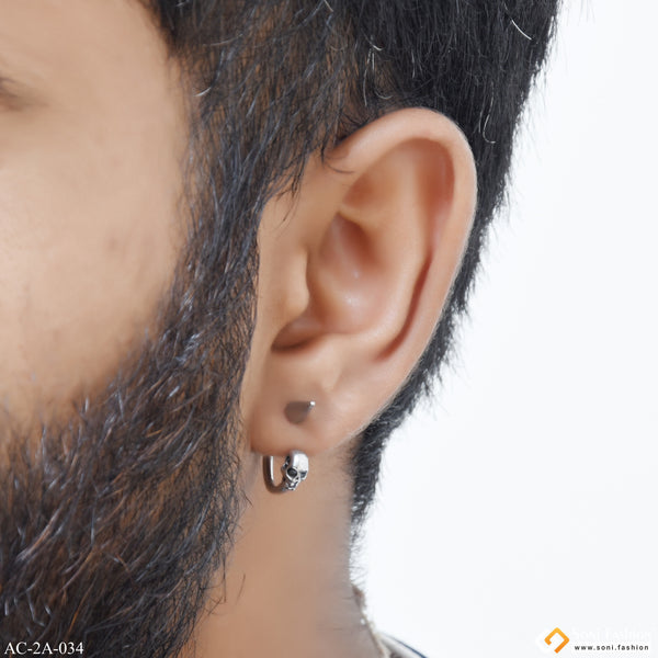 Skull Cool Design Superior Quality Stud Earring for Men - Style A034