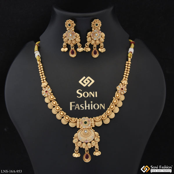 Artisanal Design Gold Plated Necklace Set for Women - Style A953