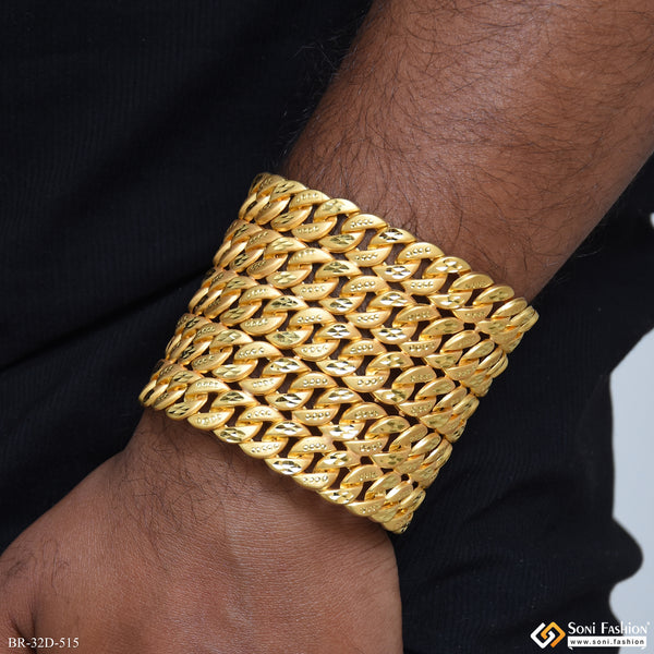 Artisanal Design Gold Plated Pokal Bracelet for Men - Style D515