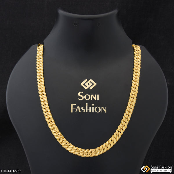 Attention-Getting Design Gold Plated Pokal Chain for Men - Style D579