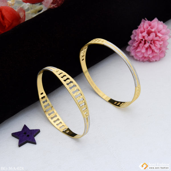 1 Gram Gold Plated Magnificent Design Designer Bangles for Lady - Style A028