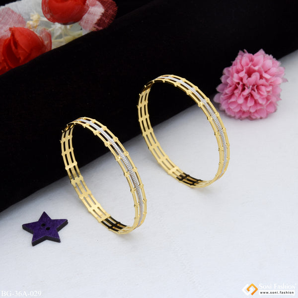 1 Gram Gold Plated Magnificent Design Casual Design Bangles for Lady - Style A029