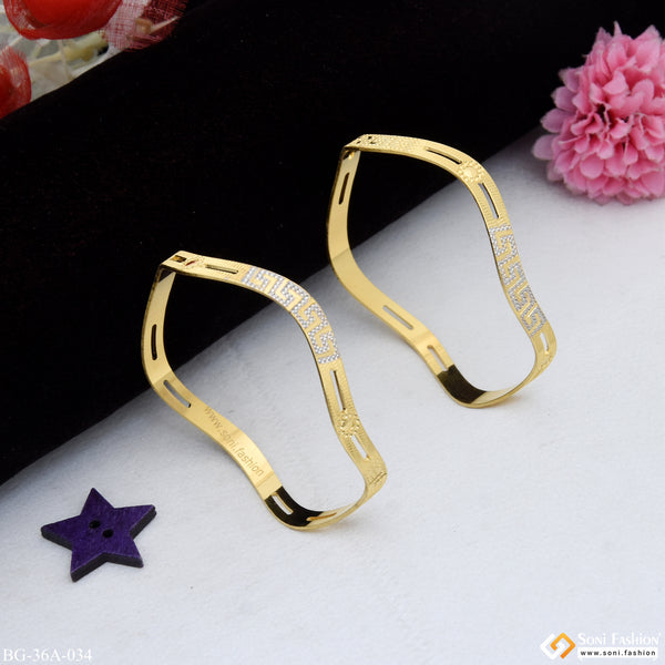 1 Gram Gold Plated Lovely Design Graceful Design Bangles for Lady - Style A034