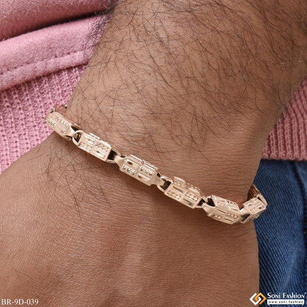 Dainty Design Gorgeous Design Rose Gold Color Bracelet for Men - Style D039