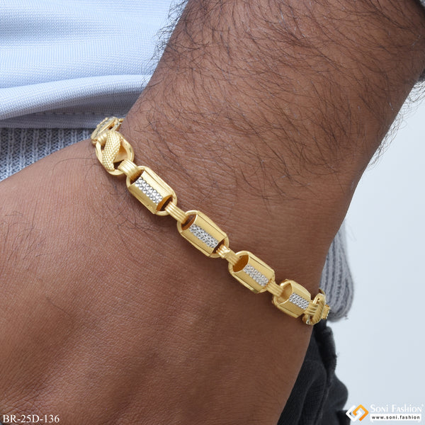 1 Gram Gold Plated 2 In 1 Kohli Prominent Design Bracelet for Men - Style D136