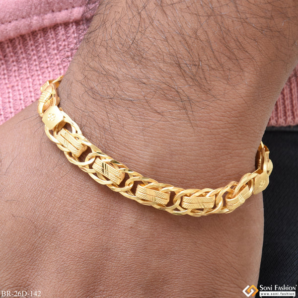 1 Gram Gold Plated 2 In 1 Nawabi Artisanal Design Bracelet for Men - Style D142