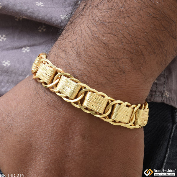 Classic Design Superior Quality Gold Plated Bracelet for Men - Style D216