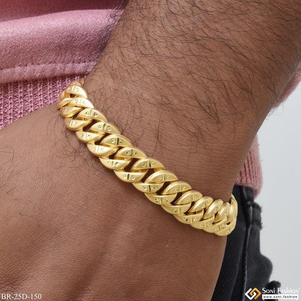 1 Gram Gold Plated Elegant Design Pokal Bracelet for Men - Style D150