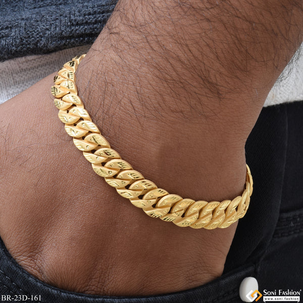 1 Gram Gold Plated Pokal Fashionable Design Bracelet for Men - Style D161