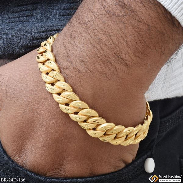 1 Gram Gold Plated Sophisticated Design Pokal Bracelet for Men - Style D166