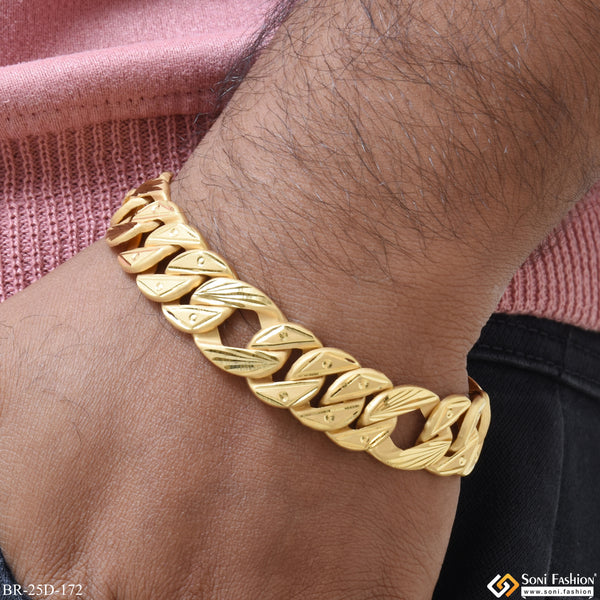 1 Gram Gold Plated Hand-Crafted Design Pokal Bracelet for Men - Style D172