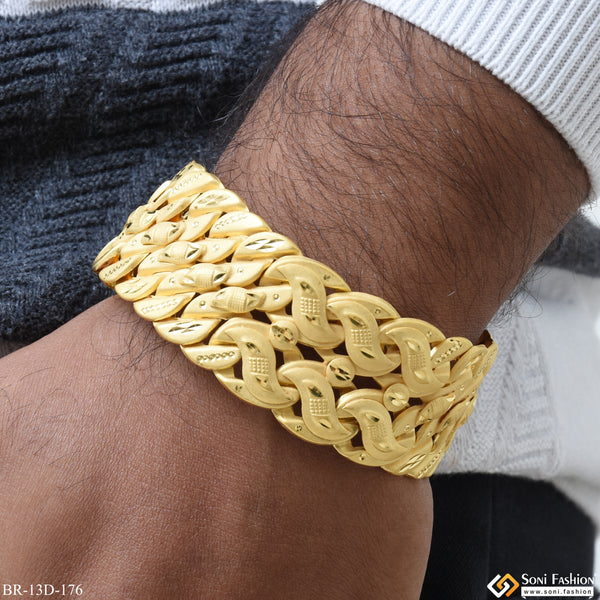 Distinctive Design Best Quality Gold Plated Pokal Bracelet for Men - Style D176