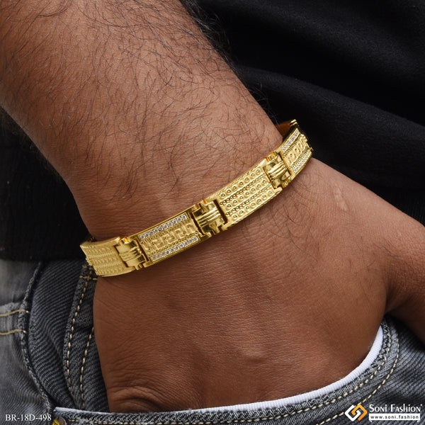 Extraordinary Design Gold Plated Bracelet for Men - Style D498