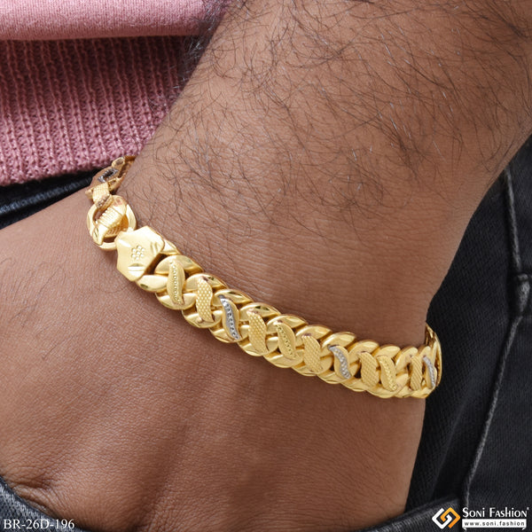 1 Gram Gold Plated Nawabi With Pokal Best Quality Bracelet for Men - Style D196