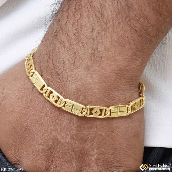 1 Gram Gold Plated Finely Detailed Design Nawabi Bracelet for Men - Style C993