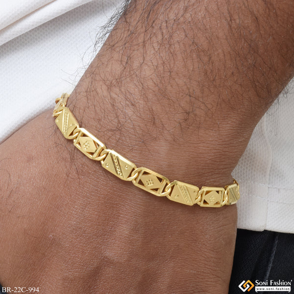 1 Gram Gold Plated Hand-Crafted Design Nawabi Bracelet for Men - Style C994