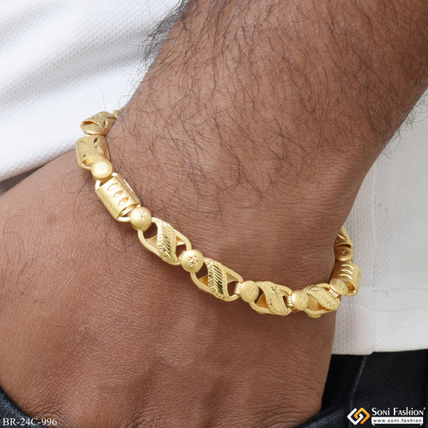 1 Gram Gold Plated Superior Quality Kohli Bracelet for Men - Style C996