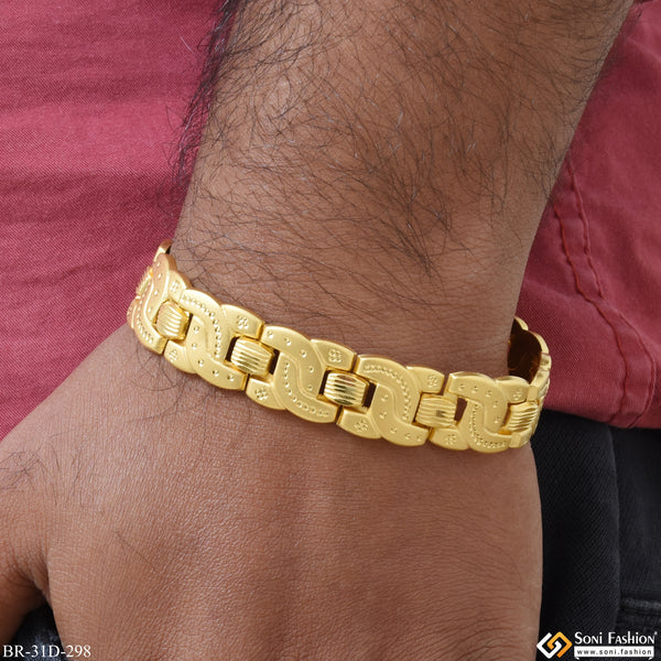 1 Gram Gold Plated Excellent Design Pokal Bracelet for Men - Style D298