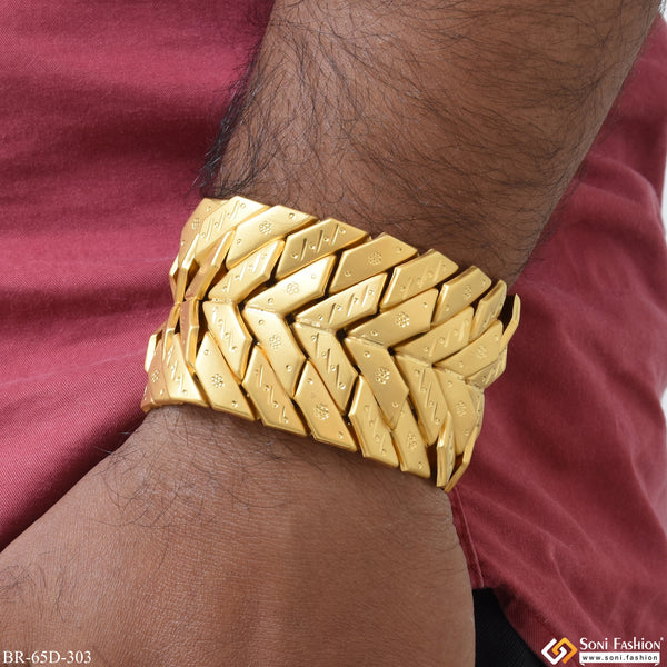 1 Gram Gold Plated Fabulous Design Pokal Bracelet for Men - Style D303