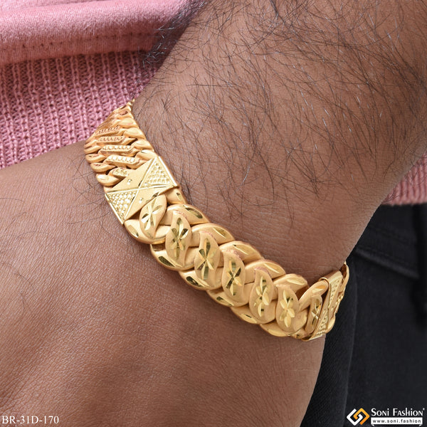 1 Gram Gold Plated Pokal Fashionable Design Bracelet for Men - Style D170