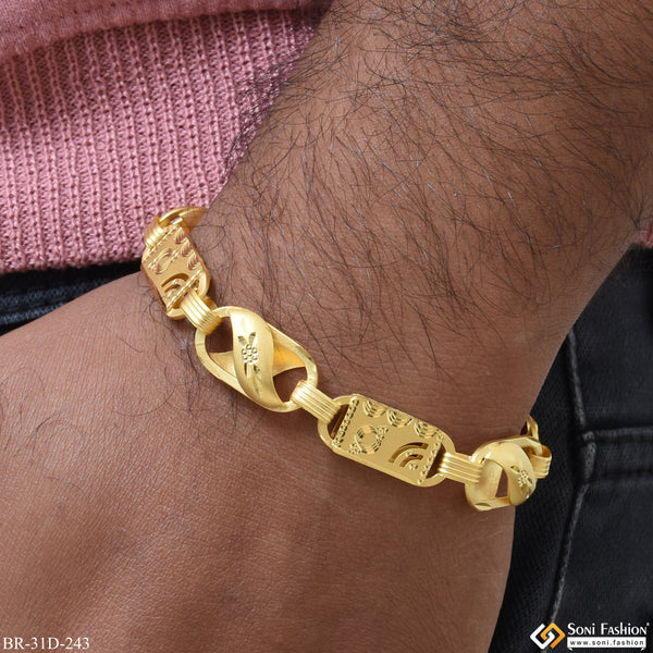 1 Gram Gold Plated Kohli With Nawabi Funky Design Bracelet for Men - Style D243