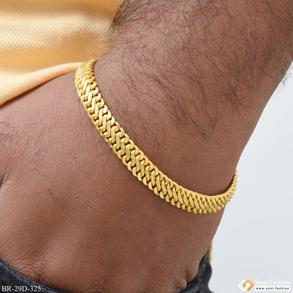 1 Gram Gold Plated Stylish Design Linked Bracelet for Men - Style D325