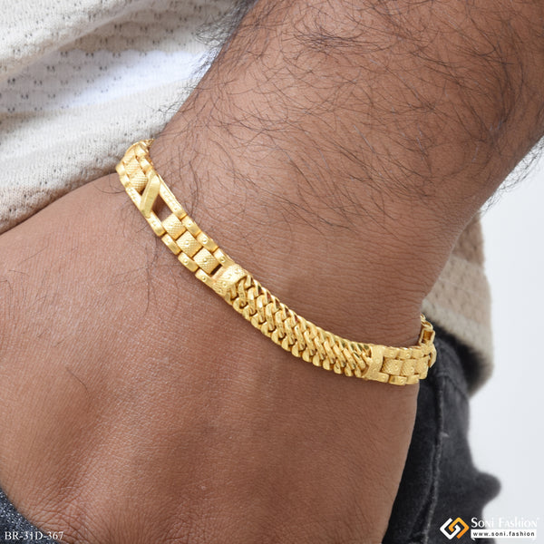 1 Gram Gold Plated New Style 2 In 1 Bracelet For Men - Style D367