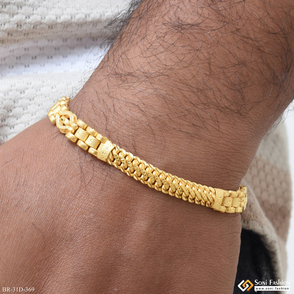 1 Gram Gold Plated 2 In 1 Trending Design Bracelet for Men - Style D369