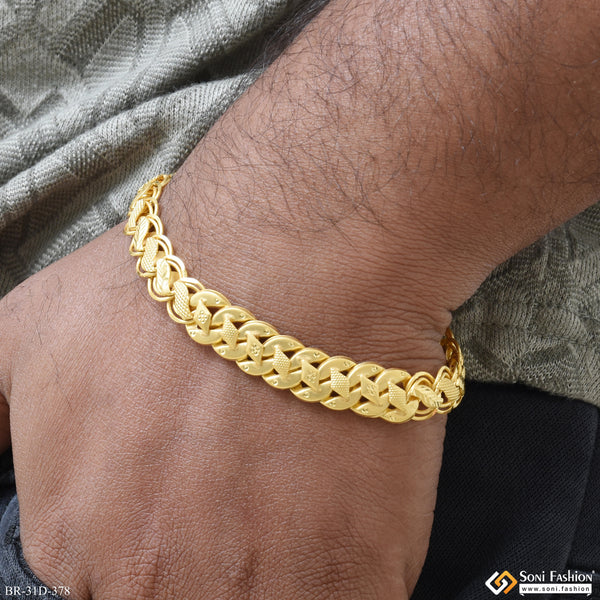 1 Gram Gold Plated 2 In 1 Kohli Pokal Bracelet for Men - Style D378