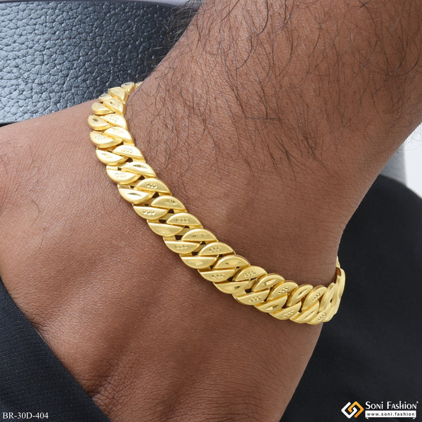 1 Gram Gold Plated Gorgeous Design Pokal Bracelet for Men - Style D404