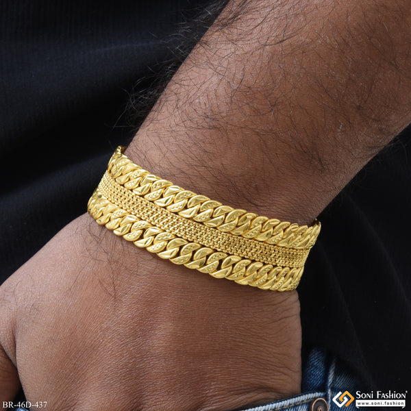 1 Gram Gold Plated 2 In 1 Pokal Bracelet for Men - Style D437