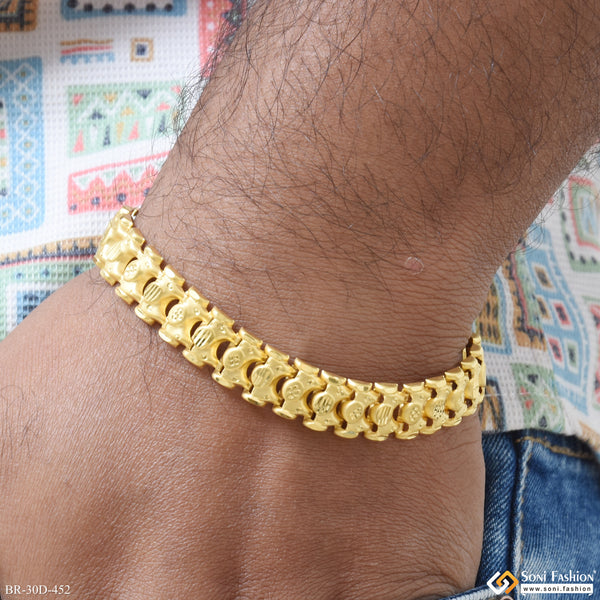 1 Gram Gold Plated Delicate Design Bahubali Bracelet for Men - Style D452