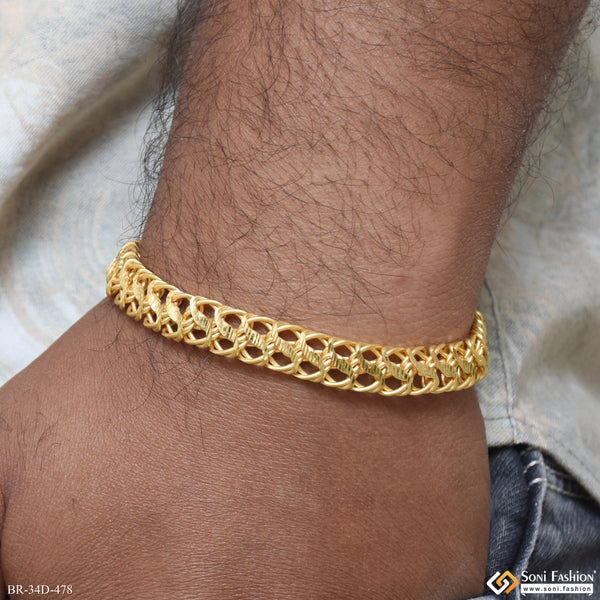 1 Gram Gold Plated Amazing Design Link Bracelet for Men - Style D478