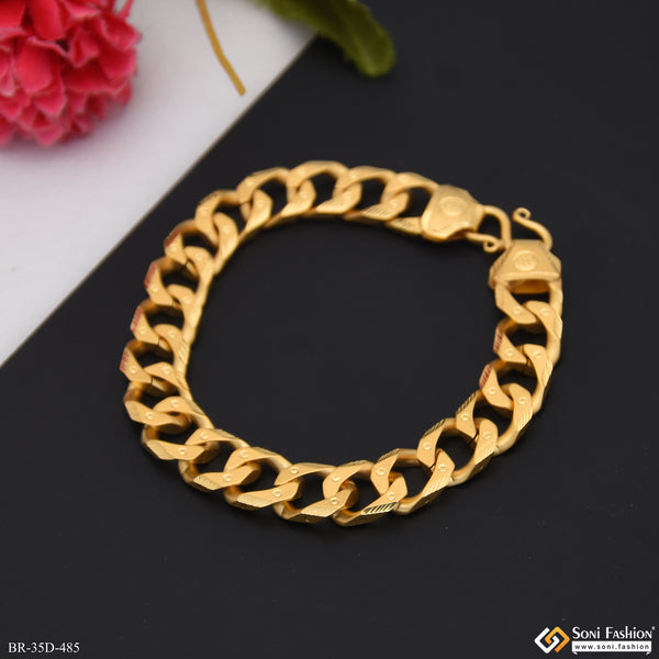 1 Gram Gold Plated Awesome Design Link Bracelet for Men - Style D485