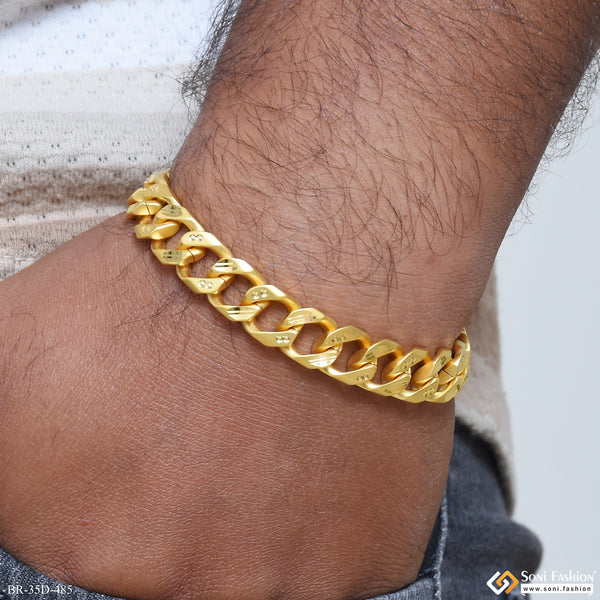 1 Gram Gold Plated Awesome Design Link Bracelet for Men - Style D485