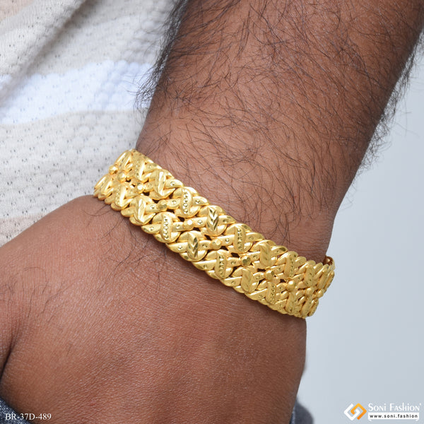 1 Gram Gold Plated Delicate Design Pokal Bracelet for Men - Style D489