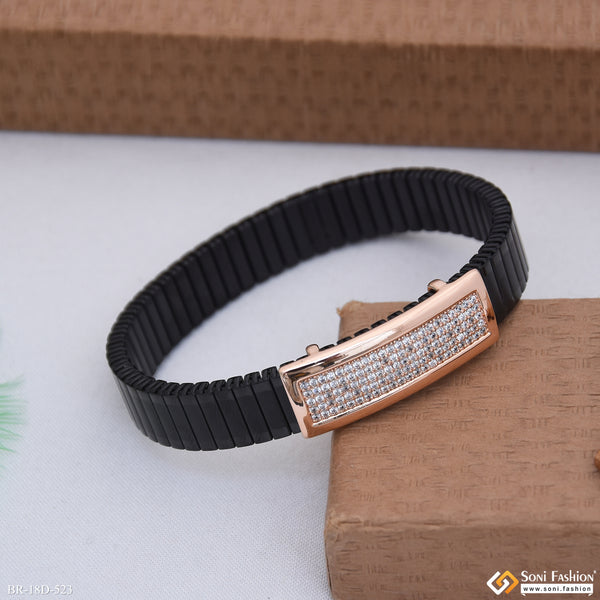 Latest Design Rose Gold & Black Color Bracelet for Men - Style D523