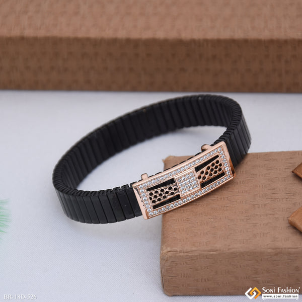 Popular Design Rose Gold & Black Color Bracelet for Men - Style D526