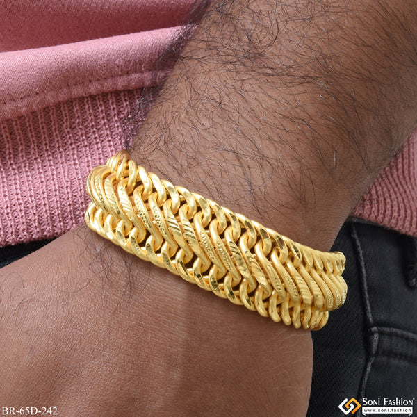 1 Gram Gold Plated Link Hand-Crafted Design Bracelet for Men - Style D242