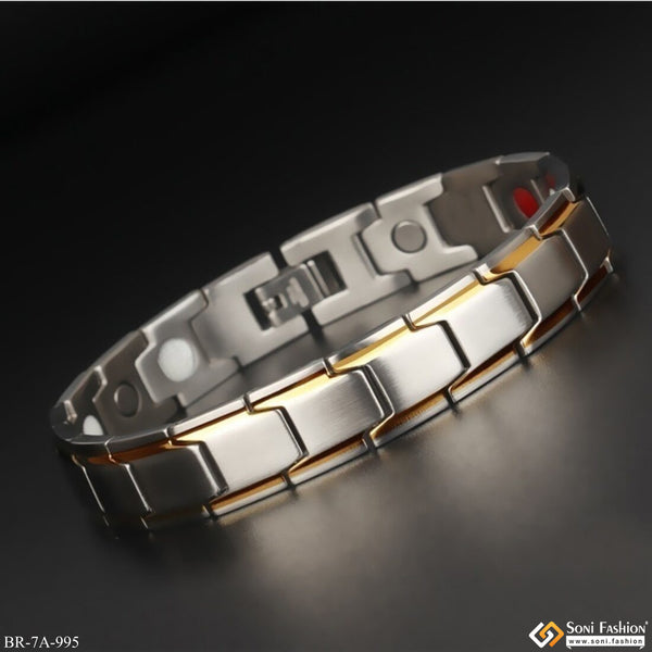 Unique Design Premium-Grade Quality Golden & Silver Color Stainless Steel Bracelet - Style A995