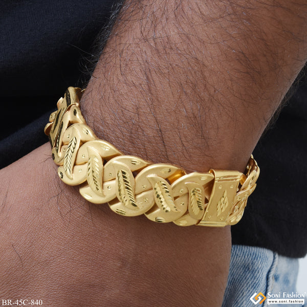 1 Gram Gold Plated Pokal Exciting Design High-Quality Bracelet for Men - Style C840