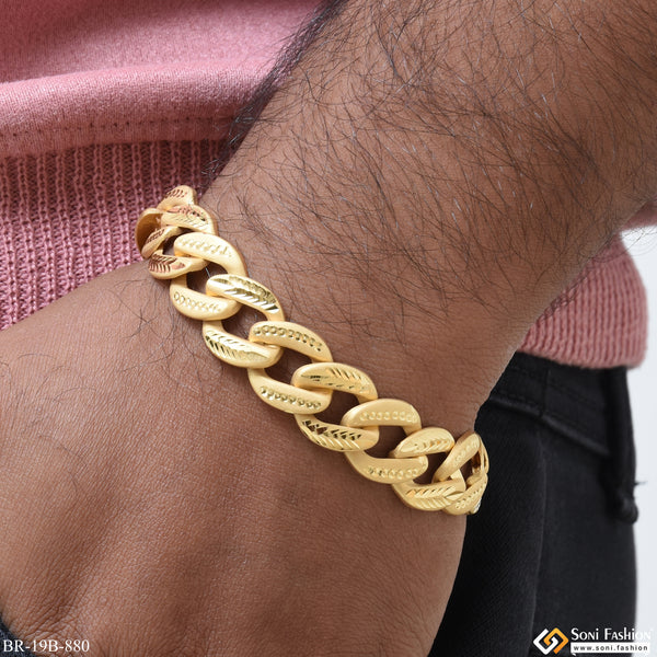 1 Gram Gold Forming Best Quality Durable Design Pokal Bracelet for Men - Style B880