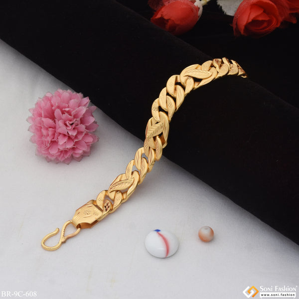 Leaf Pokal Best Quality Durable Design Gold Plated Bracelet For Men - Style C608