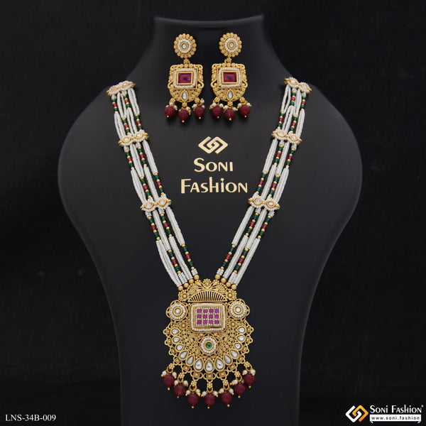 Best Quality Gold Plated Antique Necklace Set for Women - Style B009